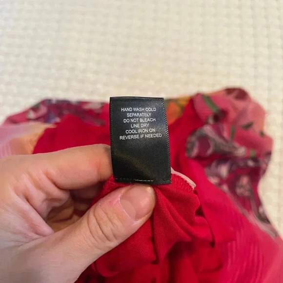 Asymmetric Poncho Blouse| Red Multi Color| Medium - Picture 7 of 9